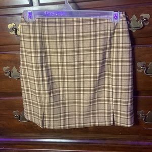 Love On A Hanger double slit, short, plaid skirt